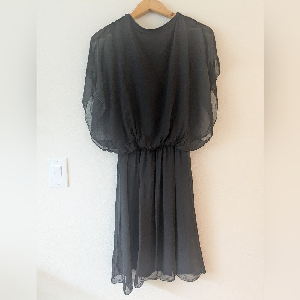 Baci Italian silk black dress size small